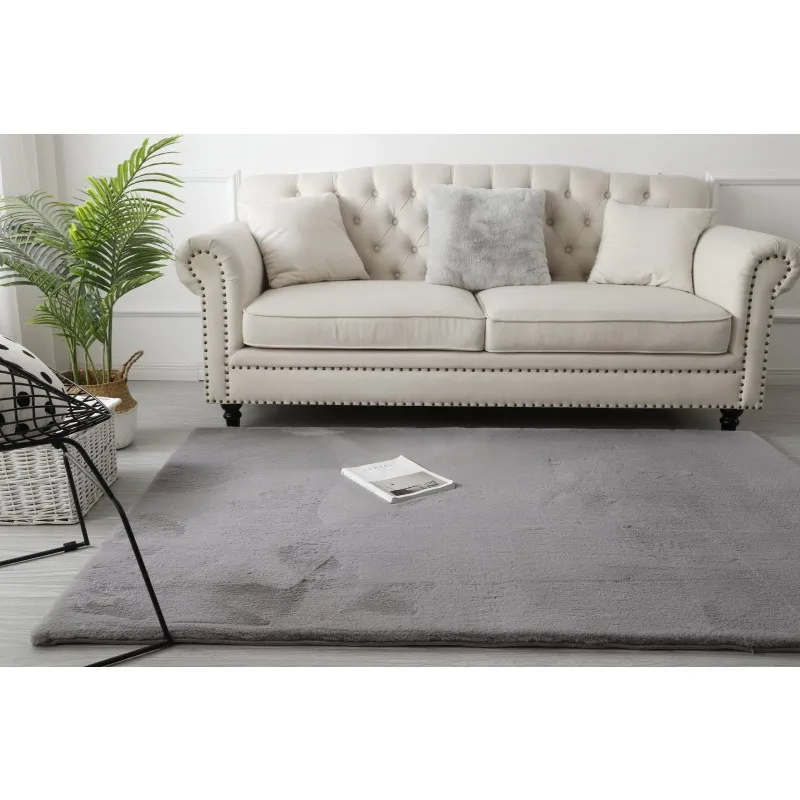 Covor Blanita Gri, Antiderapant, 120 cm x 160 cm, Soft Lop 070