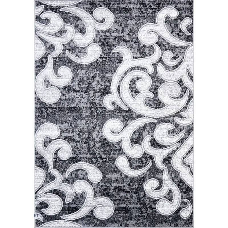 Covor Cappuccino Ramuri Gri, Dreptunghiular, 100 cm x 200 cm, 16028