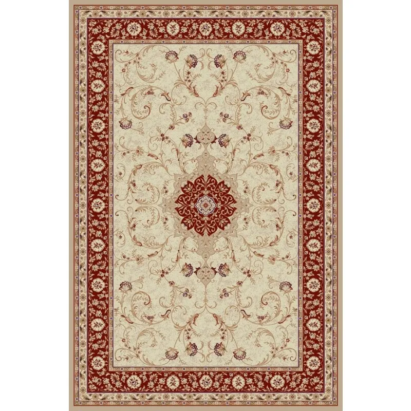 Covor Dreptunghiular, 100 x 300 cm, Crem / Rosu, Model Clasic Lotos 523/120