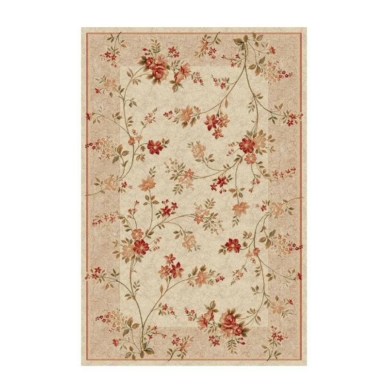 Covor Dreptunghiular, 150 x 300 cm, Crem / Bej, Model Flori Lotos