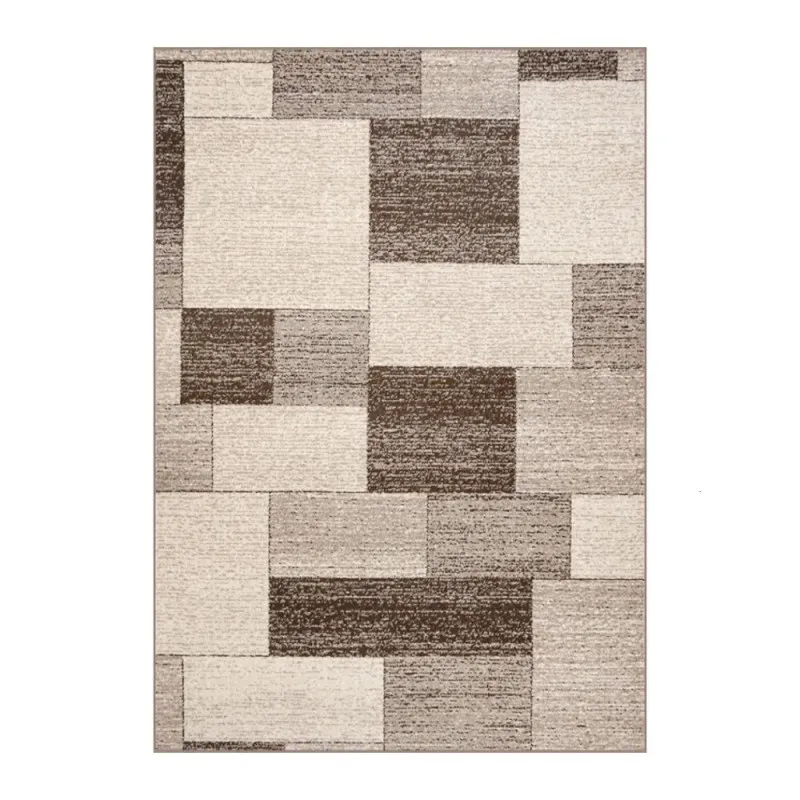 Covor Dreptunghiular, 60 cm x 110 cm, Bej / Crem / Maro, Model Daffi