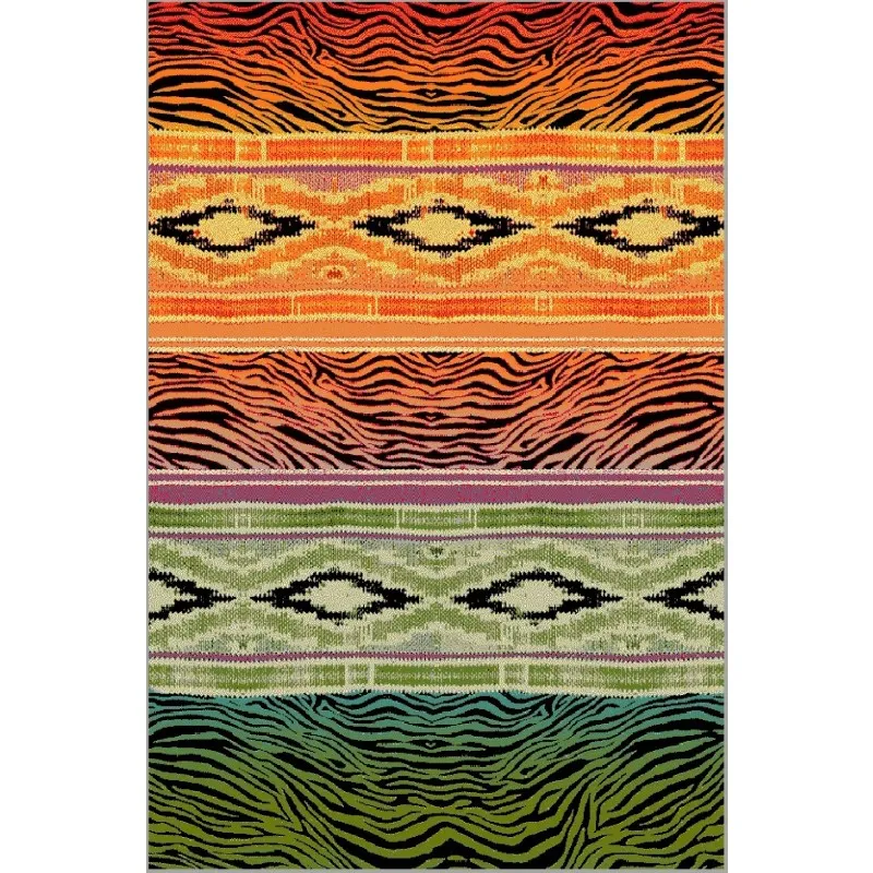 Covor Dreptunghiular, 60 x 130 cm, Verde / Portocaliu, Kolibri Ethnic 11330