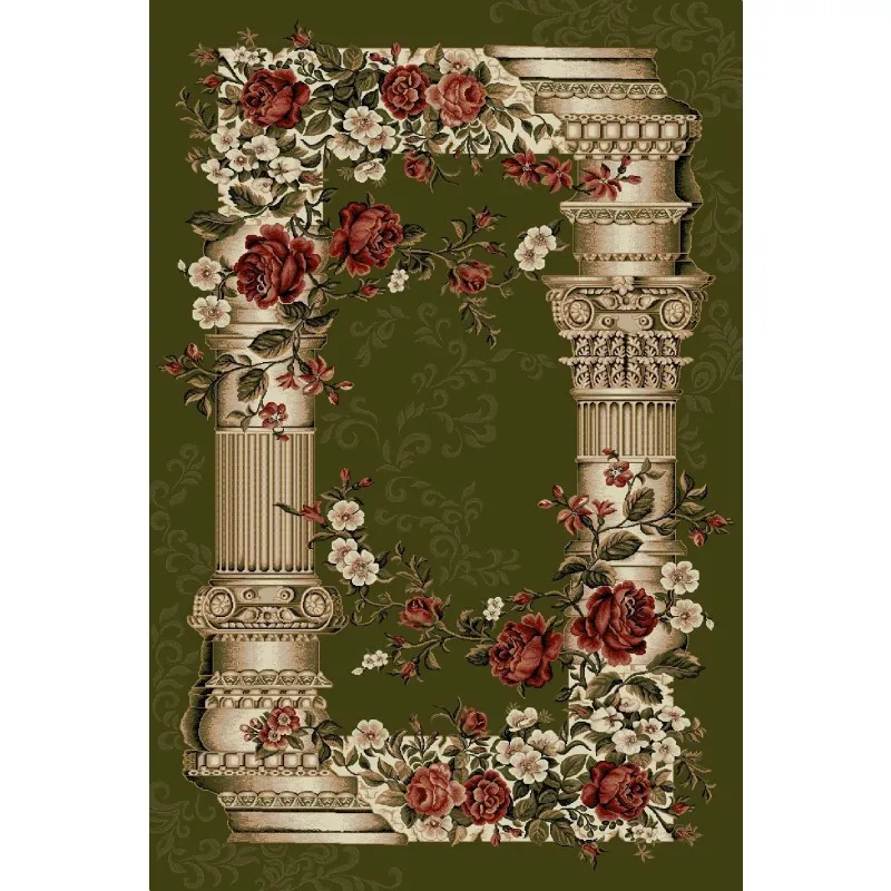 Covor Dreptunghiular, 80 x 150 cm, Verde, Model Coloane Lotos 532