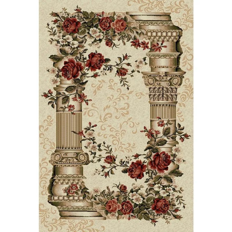 Covor Dreptunghiular, 80 x 200 cm, Crem, Model Coloane Lotos 532