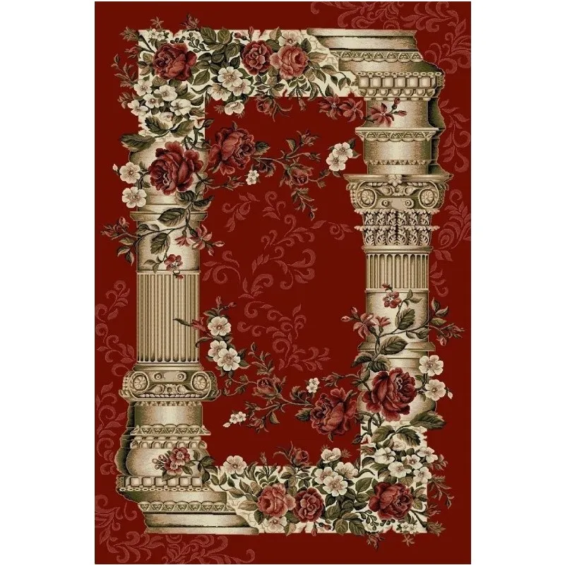 Covor Dreptunghiular, 80 x 200 cm, Rosu, Model Coloane Lotos 532