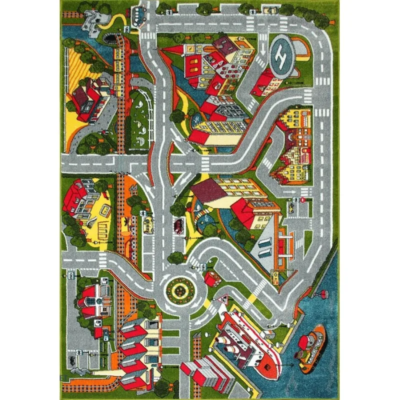 Covor Dreptunghiular pentru Copii, 200 x 300 cm, Multicolor, Kolibri Model Drumulete 11296/130