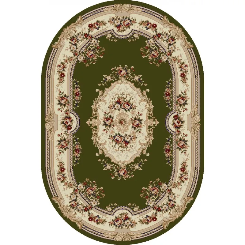 Covor Oval, 200 x 300 cm, Crem / Verde, Lotos 575-310