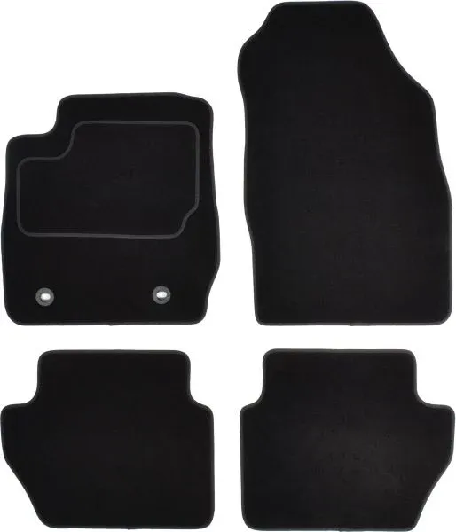 Covorase auto (set, velur, 4 bucati, culoare negru, oval fittings) FORD FIESTA VI dupa 2008