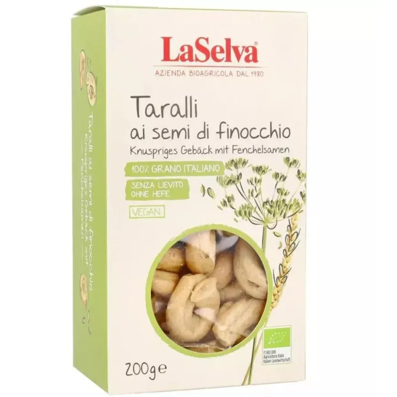 Covrigei Taralli Bio cu Seminte de Fenicul, 200 g, LaSelva