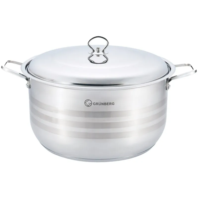 Cratita cu Capac din Inox, 34 Cm, 16 l , Grunberg Gr8134
