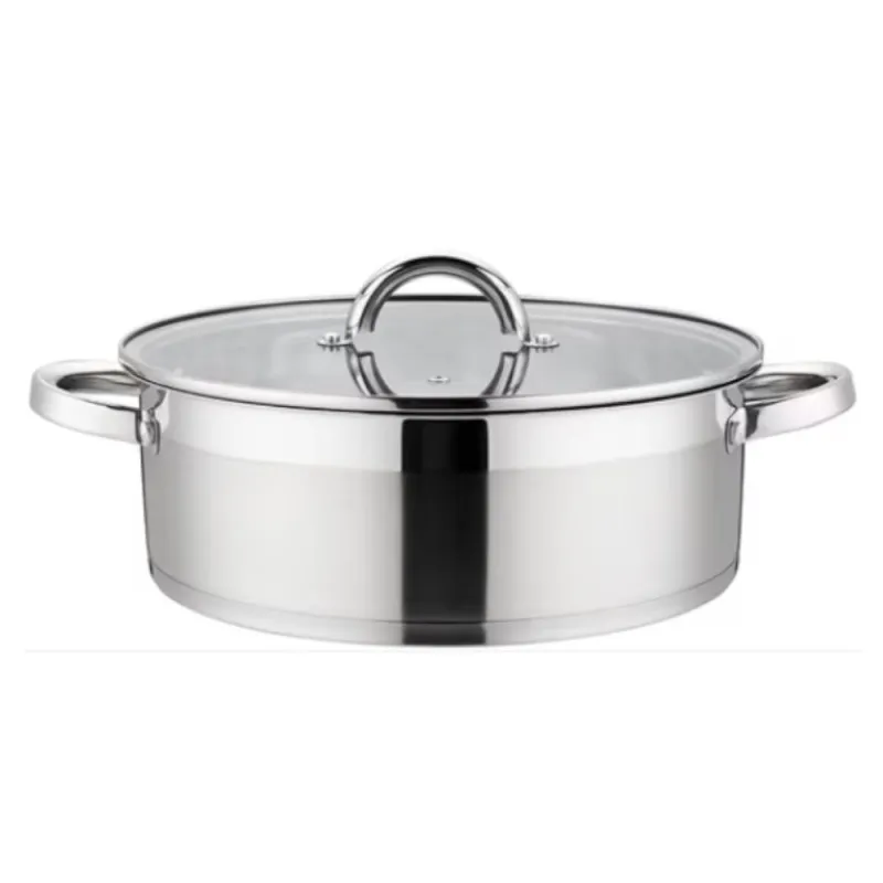 Cratita din Inox cu Capac din Sticla, 28 cm, 6 l, Grunberg GR4119