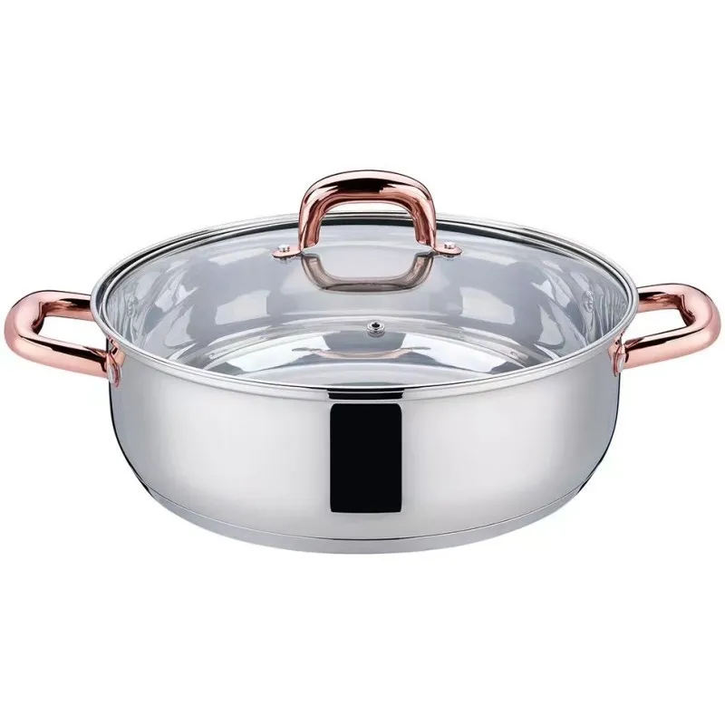 Cratita din Inox, cu Capac din Sticla, 30 cm, 6.60 l, Grunberg