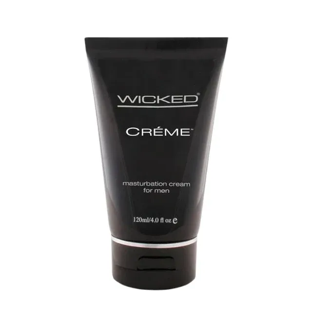 Cremă WICKED CRÉME Masturbation Cream For Men, lubrifiant intim pentru masturbare pe bază de ulei, 120 ml