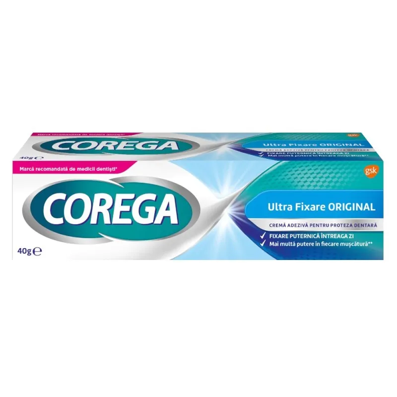 Crema Adeziva pentru Proteza Dentara Corega Ultra Fixare Original, 40 g