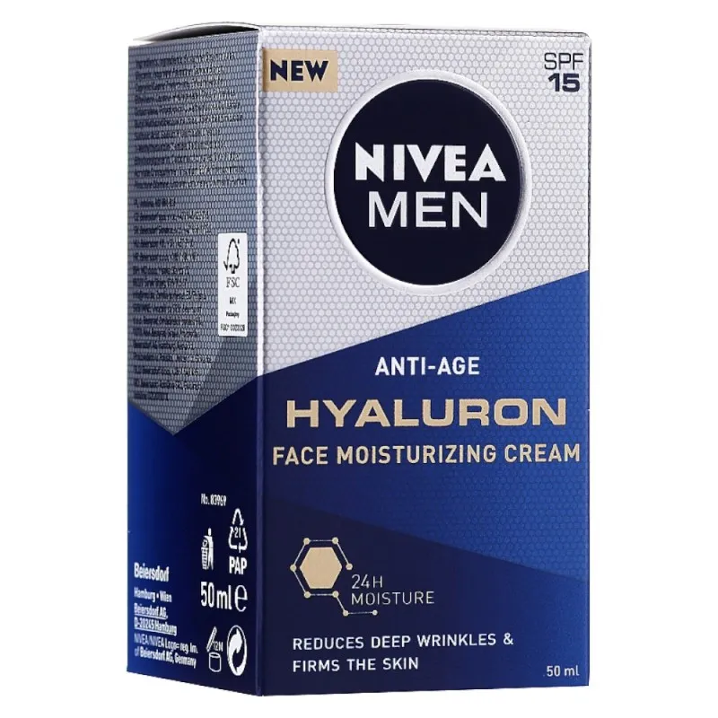 Crema Anti-Rid Nivea Men Hyaluron, SPF 15, 50 ml