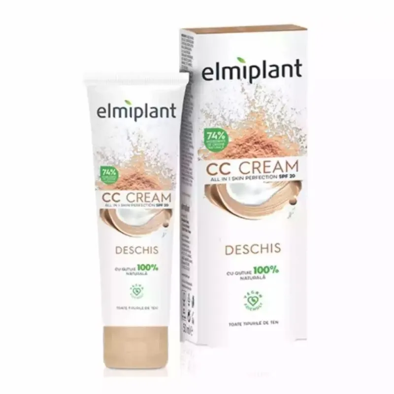 Crema Coloranta pentru Ten Elmiplant Skin Moisture 25+ CC Cream Deschis, 50 ml