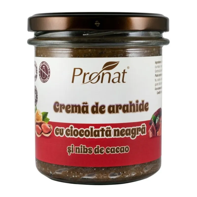 Crema de Arahide cu Ciocolata Neagra si Nibs de Cacao, 300 g
