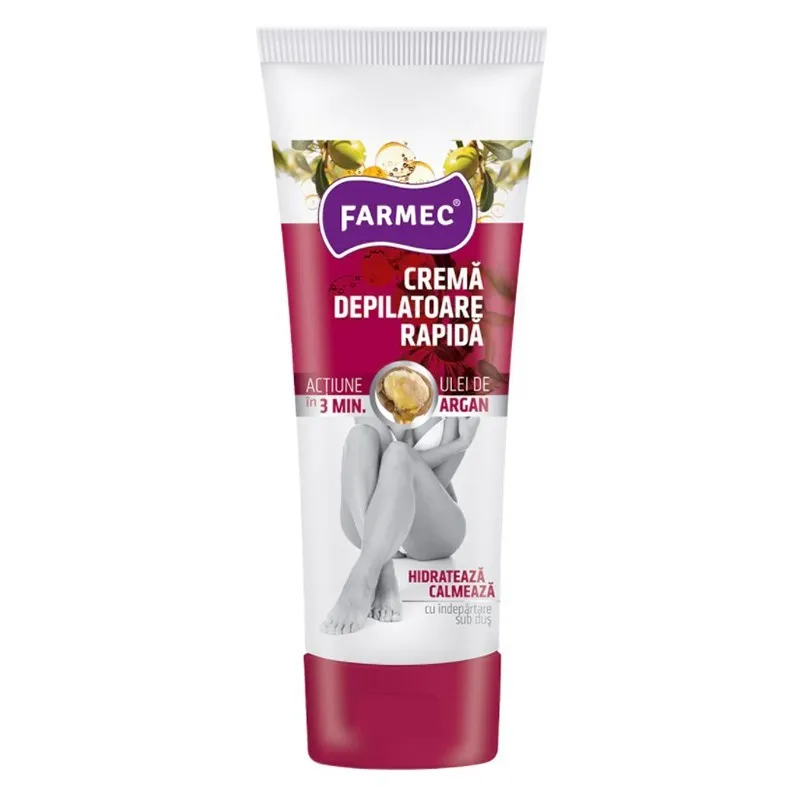 Crema Depilatoare Farmec, Actiune Rapida, cu Ulei de argan, 150 ml