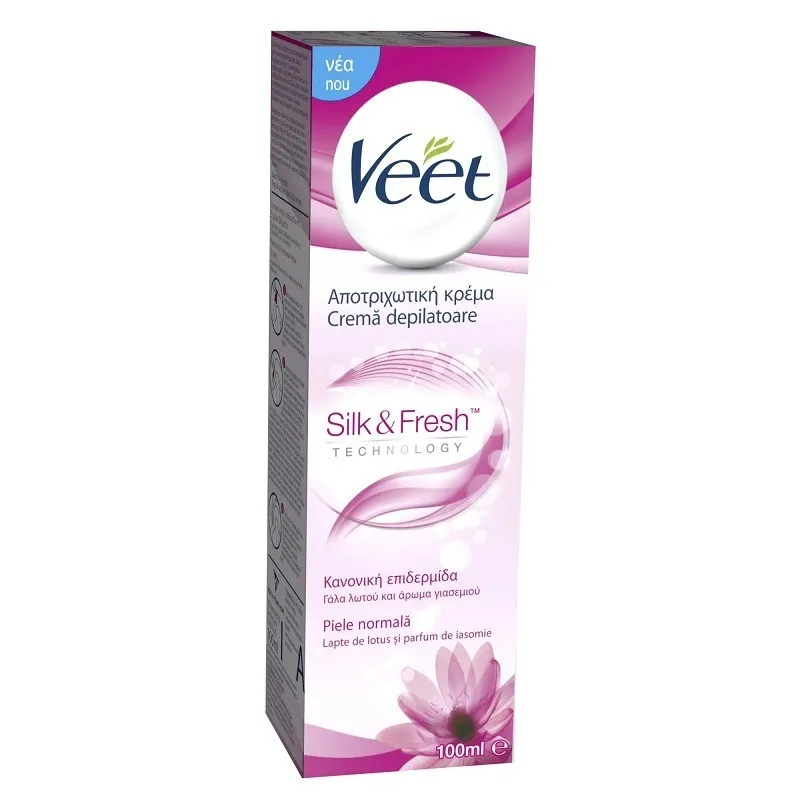 Crema Depilatoare Veet Silk & Fresh, pentru Piele Normala, 100 ml