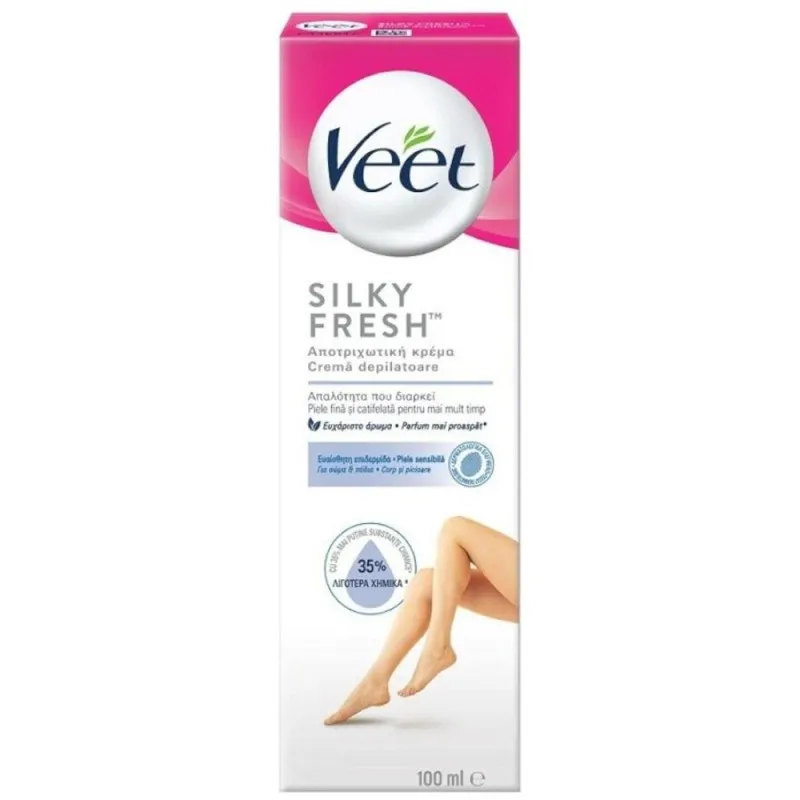 Crema Depilatoare Veet Silky Fresh, pentru Piele Sensibila, 100 ml