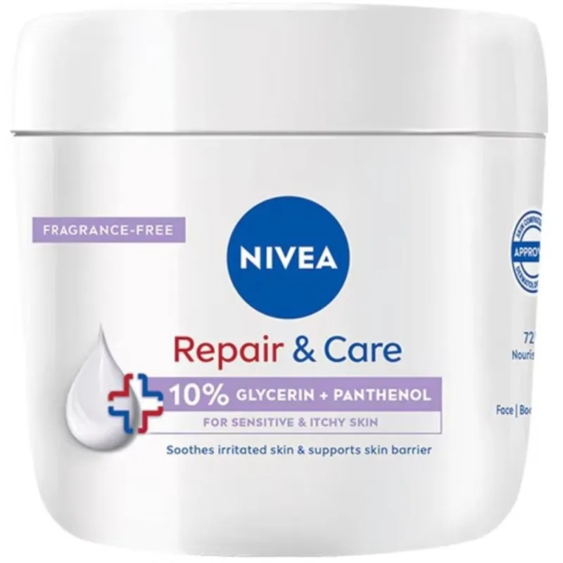 Crema Nivea Repair & Care cu 10% Glicerina si Pantenol, fara Parfum, 400 ml