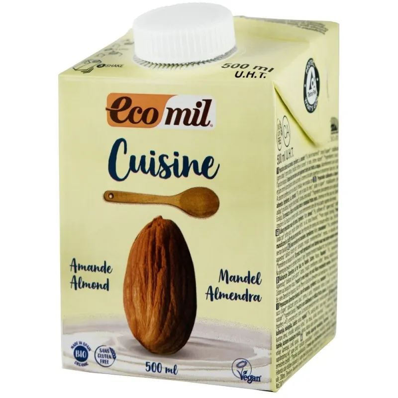 Crema Vegetala Bio din Migdale, pentru Gatit, 500 ml Ecomil Cuisine