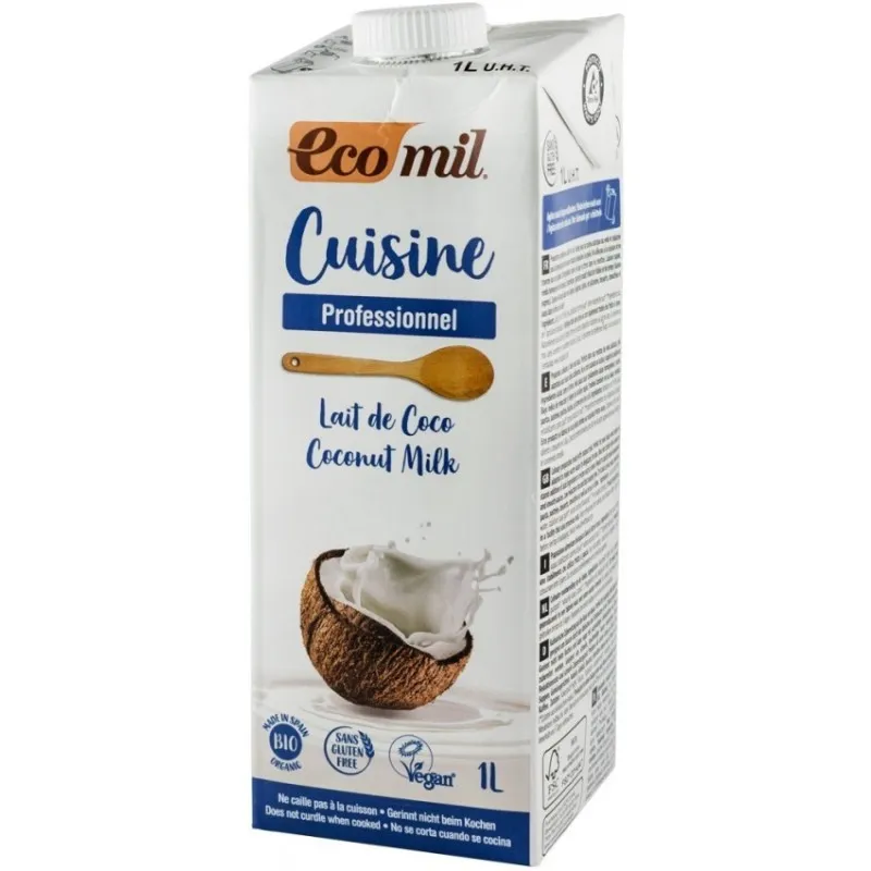Crema Vegetala BIO pentru Gatit din Cocos Natur, 1 l, Ecomil Cuisine