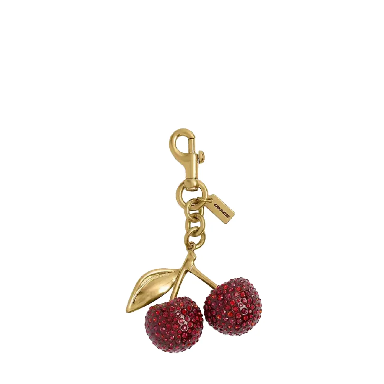 Crystal cherry bag charm red