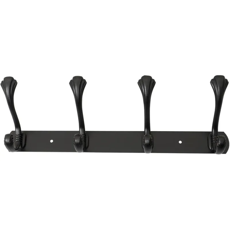 Cuier cu 4 Agatatori, Metal, Lungime 34.5 cm, Negru