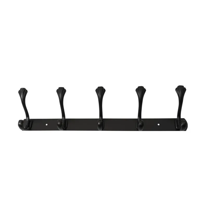 Cuier cu 5 Agatatori, Metal, Lungime 44.5 cm, Negru