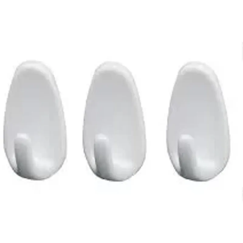 Cuiere Autoadezive din Plastic, Alb, 3 Bucati, Perfect Home