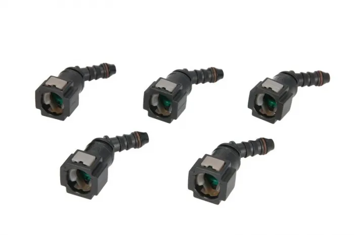 Cuplaj furtun combustibil (unghi, 45  , diametru: 7,89mm, ID 6; 6mm x 8mm, pret pentru 5 buc.)