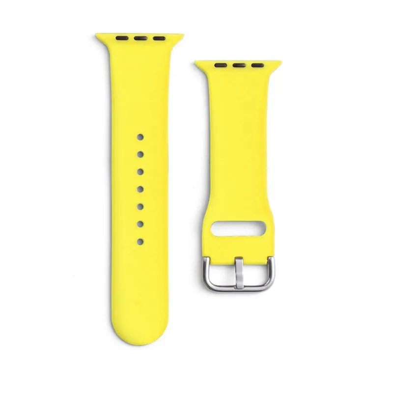 Curea APS Silicone Watch Band compatibila cu Apple Watch 4/5/6/7/8/SE 38/40/41mm Galben