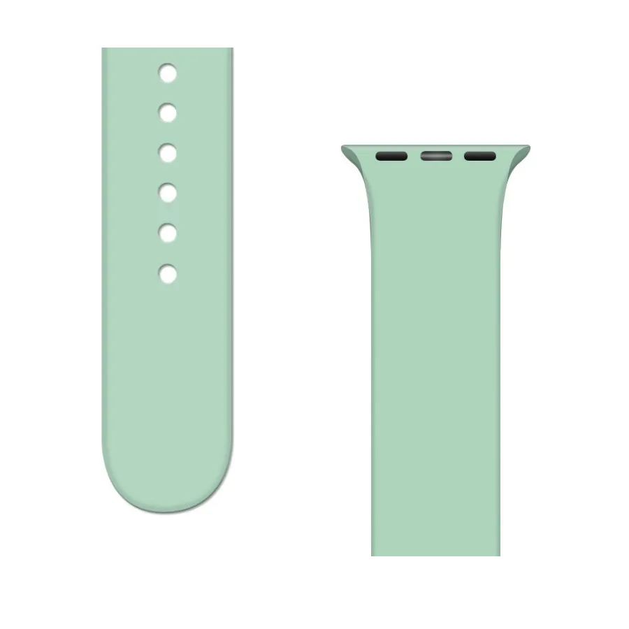 Curea APS Silicone Watch Band compatibila cu Apple Watch 4/5/6/7/8/SE/Ultra 42/44/45/49mm Light Green