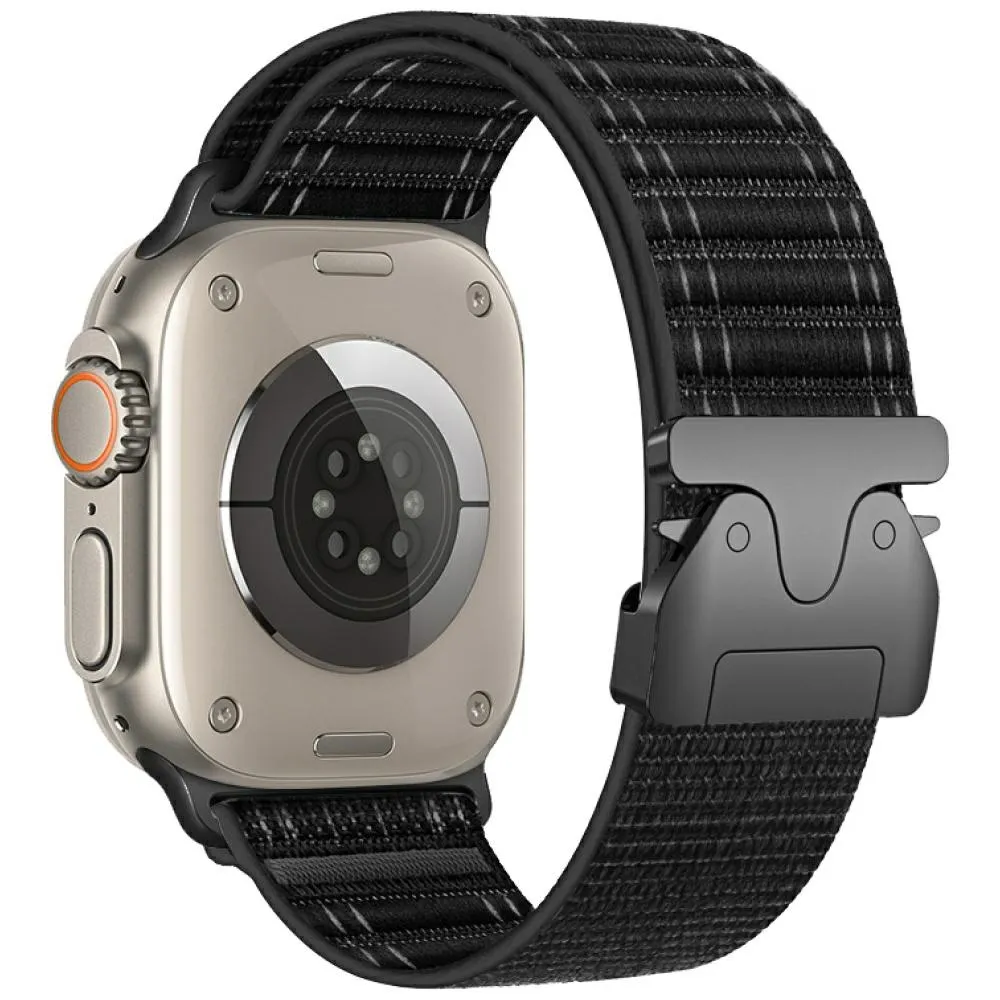 Curea Beline Diagonal Style Parachute Strap compatibila cu Apple Watch 42/44/45/49mm, Negru