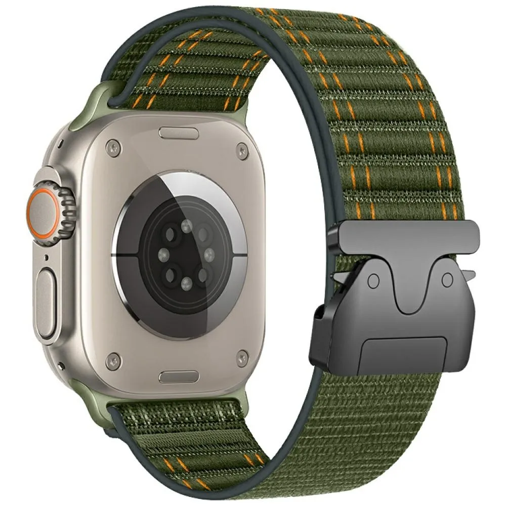 Curea Beline Diagonal Style Parachute Strap compatibila cu Apple Watch 42/44/45/49mm, Verde