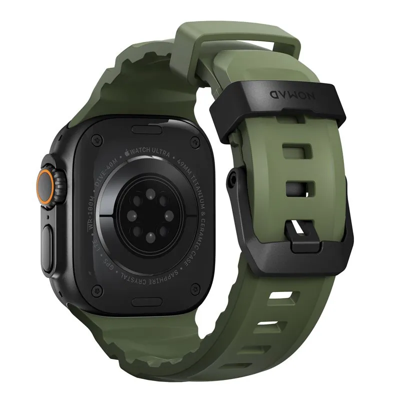 Curea cauciuc NOMAD Rocky Point compatibila cu Apple Watch 4/5/6/7/8/9/10/SE/Ultra1/2 42/44/45/46/49mm Forest/Black