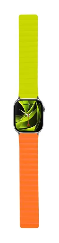 Curea magnetica Mobile Origin II compatibila cu Apple Watch 49 / 46 / 45 / 44 / 42 mm, Portocaliu / Verde