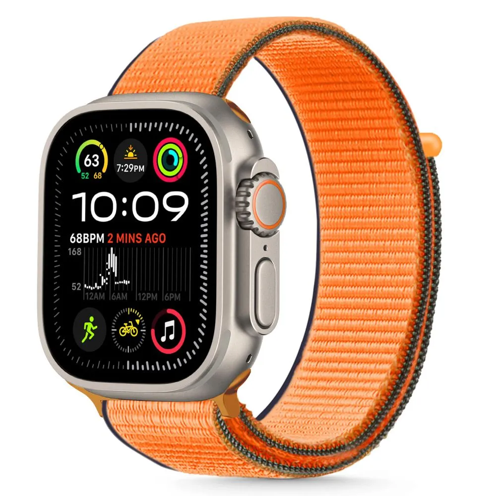 Curea material textil Tech-Protect Nylon compatibila cu Apple Watch 4/5/6/7/8/9/10/SE 38/40/41/42mm Kumquat
