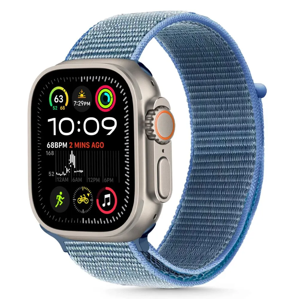 Curea material textil Tech-Protect Nylon compatibila cu Apple Watch 4/5/6/7/8/9/10/SE/Ultra1/2 42/44/45/46/49mm Blue