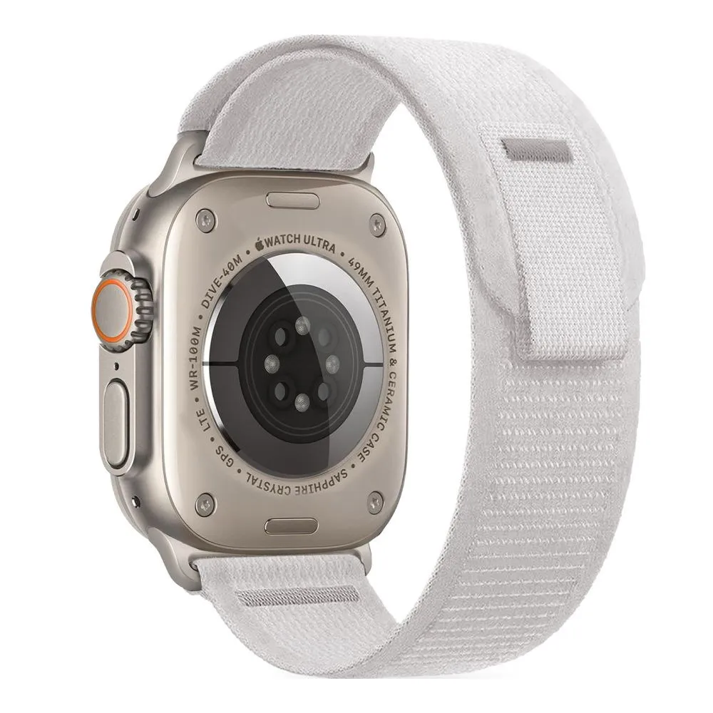 Curea material textil Tech-Protect Nylon Stripe compatibila cu Apple Watch 4/5/6/7/8/9/10/SE/Ultra1/2 42/44/45/46/49mm Grey