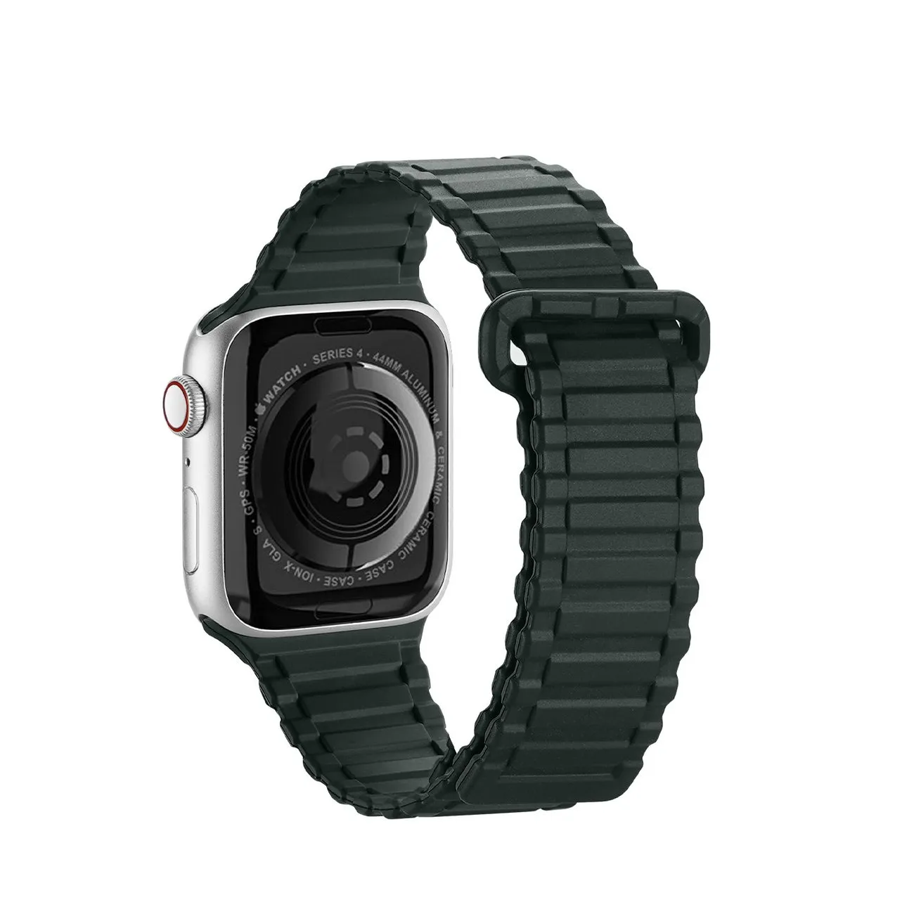 Curea silicon DuxDucis Magnetic Silicone Armor compatibila cu Apple Watch 4/5/6/7/8/SE/Ultra 42/44/45/49mm Verde