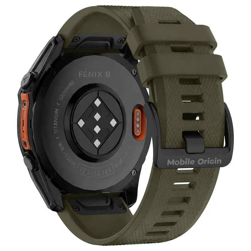 Curea silicon Mobile Origin Easy Strap compatibila cu ceasurile Garmin, 20mm, Dark Green