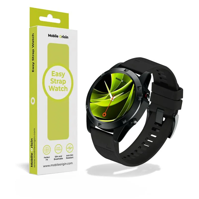 Curea silicon Mobile Origin Easy Strap compatibila cu ceasurile Garmin, 22mm, Negru