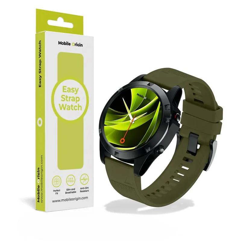 Curea silicon Mobile Origin Easy Strap compatibila cu ceasurile Garmin, 26mm, Dark Green