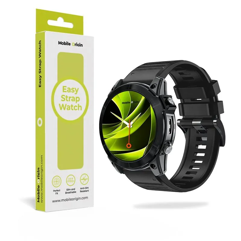 Curea silicon Mobile Origin Easy Strap Silicone compatibila cu ceasurile Garmin, 20mm, Negru