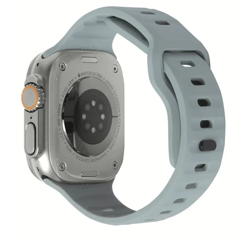 Curea silicon Mobile Origin Strap compatibila cu Apple Watch 4/5/6/7/8/9/SE/Ultra1/2 42/44/45/49mm Gray