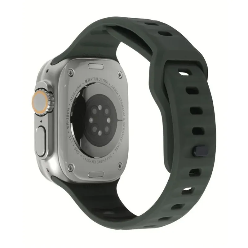 Curea silicon Mobile Origin Strap compatibila cu Apple Watch 4/5/6/7/8/9/SE/Ultra1/2 42/44/45/49mm Olive Green