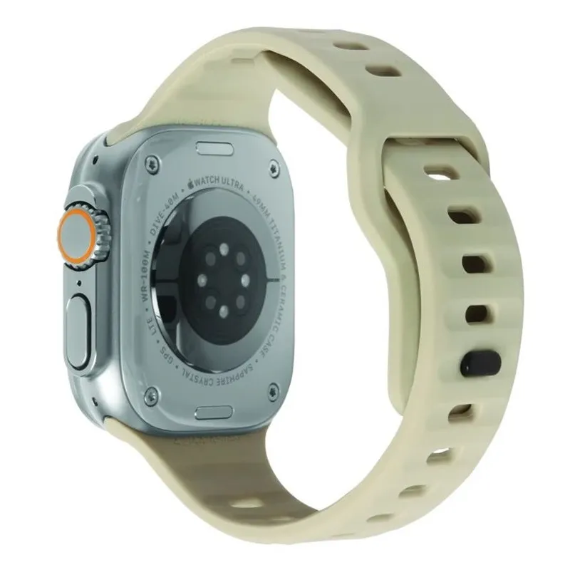 Curea silicon Mobile Origin Strap compatibila cu Apple Watch 4/5/6/7/8/9/SE/Ultra1/2 42/44/45/49mm Sand Brown