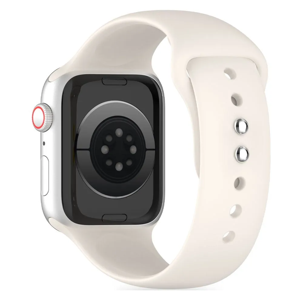 Curea silicon Tech-Protect Silicone compatibila cu Apple Watch 4/5/6/7/8/9/SE/Ultra1/2 42/44/45/49mm Starlight